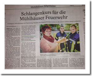 Thüringer Allgemeine vom 06.11.2013, Bericht von Herrn Wand, Bild Daniel Volkmann
